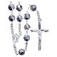 Rosary in 925 silver and metallic crystal grains measuring 8mm s1