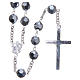 Rosary in 925 silver and metallic crystal grains measuring 8mm s2