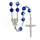 Rosary in 925 silver and blue crystal grains measuring 8mm s2