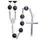 Rosary in 925 silver and black crystal grains measuring 8mm s2