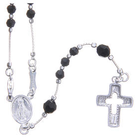 Rosary beads in 925 silver and crystal grains measuring 4mm