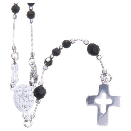 Rosary beads in 925 silver and crystal grains measuring 4mm 2