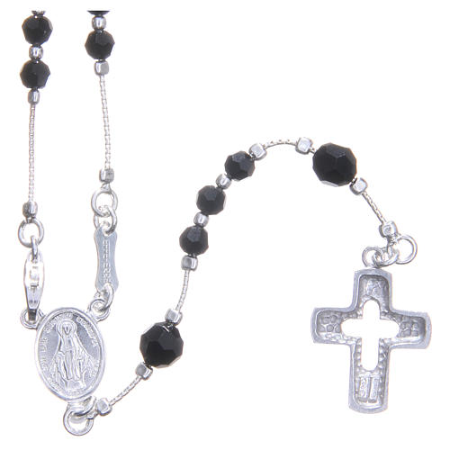 Rosary beads in 925 silver and crystal grains measuring 4mm 1