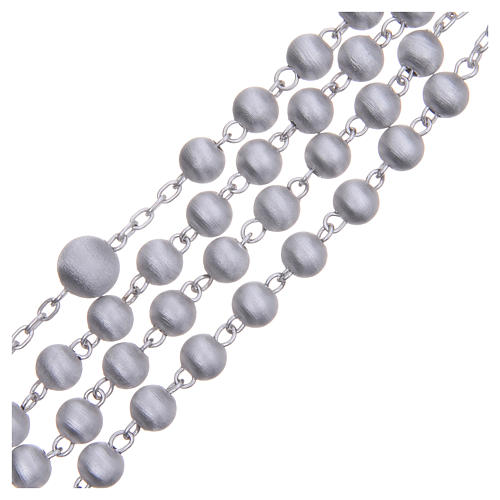 Rosenkranz Silber 925 satinierten Perlen von 6mm 3