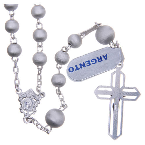 Rosary beads in 925 silver with satin grains measuring 6mm 2