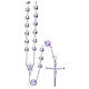 Rosary beads in 800 silver, 6mm and pater beads in purple strass s1