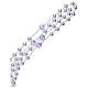 Rosary beads in 800 silver, 6mm and pater beads in purple strass s3