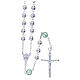 Rosary beads in 800 silver, 6mm and pater beads in green strass s1