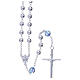 Rosary beads in 800 silver, 6mm and pater beads in sky blue strass s2