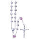 Terço prata 800 6 mm pater strass cor-de-rosa s1