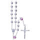 Rosary beads in 800 silver, 6mm and pater beads in pink strass s1