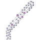 Rosary beads in 800 silver, 6mm and pater beads in pink strass s3