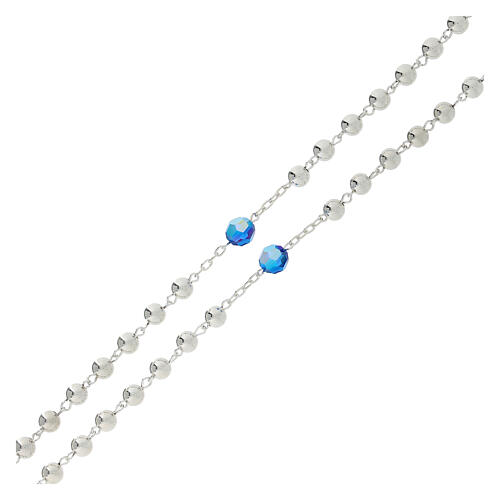 Rosenkranz Silber 800 Perlen 6mm und blauen strass 3