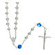 Rosary beads in 800 silver, 6mm and pater beads in blue strass s2