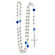 Rosary beads in 800 silver, 6mm and pater beads in blue strass s4