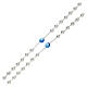 Rosary beads in 800 silver, 6mm and pater beads in blue strass s3