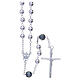 Rosary beads in 800 silver, 6mm and pater beads in black strass s2