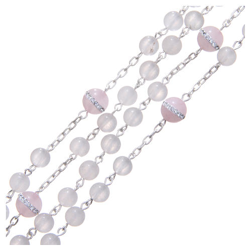 Rosary beads in 925 silver, with grains in rose quartz 3