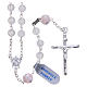Rosary beads in 925 silver, with grains in rose quartz s1