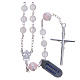 Rosary beads in 925 silver, with grains in rose quartz s2