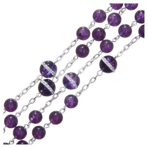 Rosary beads in 925 silver, with grains in amethyst 3