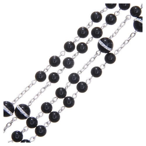 Rosary beads in 925 silver, with grains in onyx 3
