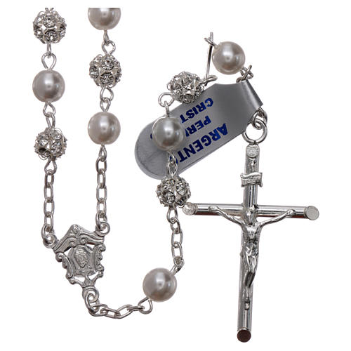 Rosary beads in 925 silver, with grains in pearl 1