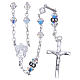 Silver rosary beads with Pater beads in white strass 5mm s1