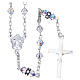 Silver rosary beads with Pater beads in white strass 5mm s2