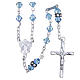 Silver rosary beads with Pater beads in sky blue strass 5mm s1