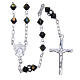 Silver rosary beads with Pater beads in black strass 5mm s1