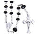 Silver rosary beads with black strass briolette 6mm s1