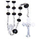 Silver rosary beads with black strass briolette 6mm s2