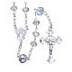 Silver rosary beads with white strass briolette 6mm s1
