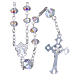 Silver rosary beads with white strass briolette 6mm s2