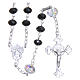 Silver rosary beads with black and white strass briolette 6mm s1