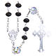Silver rosary beads with black and white strass briolette 6mm s2