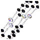 Silver rosary beads with black and white strass briolette 6mm s3