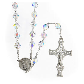 925 Silver rosary beads with crystals measuring 8mm
