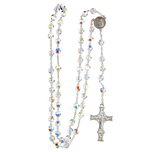 925 Silver rosary beads with crystals measuring 8mm 4