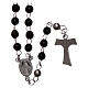 Classic tau rosary sterling silver and black wood AMEN s1