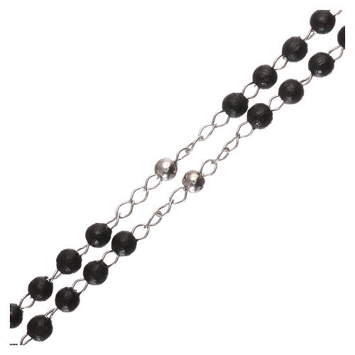 Rosenkranz AMEN Halskette aus Silber und schwarzen Perlen 3