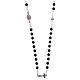Silver tau rosary collier black wood pearls AMEN s1