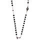 Silver tau rosary collier black wood pearls AMEN s2