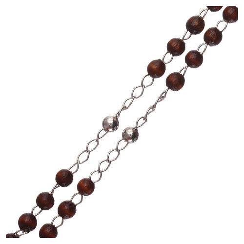 Halskette von AMEN mit kleinen Perlen aus Holz und Kreuzanhänger aus 925er Silber 3