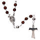 Classic tau rosary sterling silver and brown wood AMEN s1