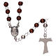 Classic tau rosary sterling silver and brown wood AMEN s2