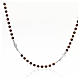 Silver tau rosary collier brown wood pearls AMEN s1