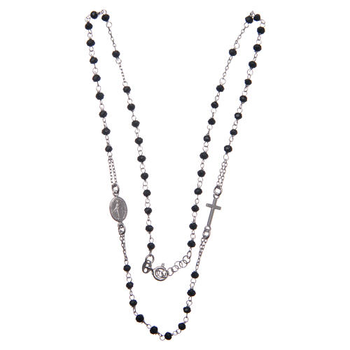 Halskette mit Rosenkranz aus 925er Silber, schwarz 3