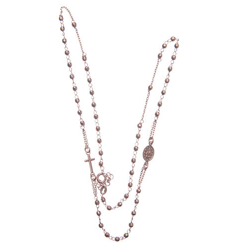 Halskette mit Rosenkranz aus 925er Silber, rosé 3